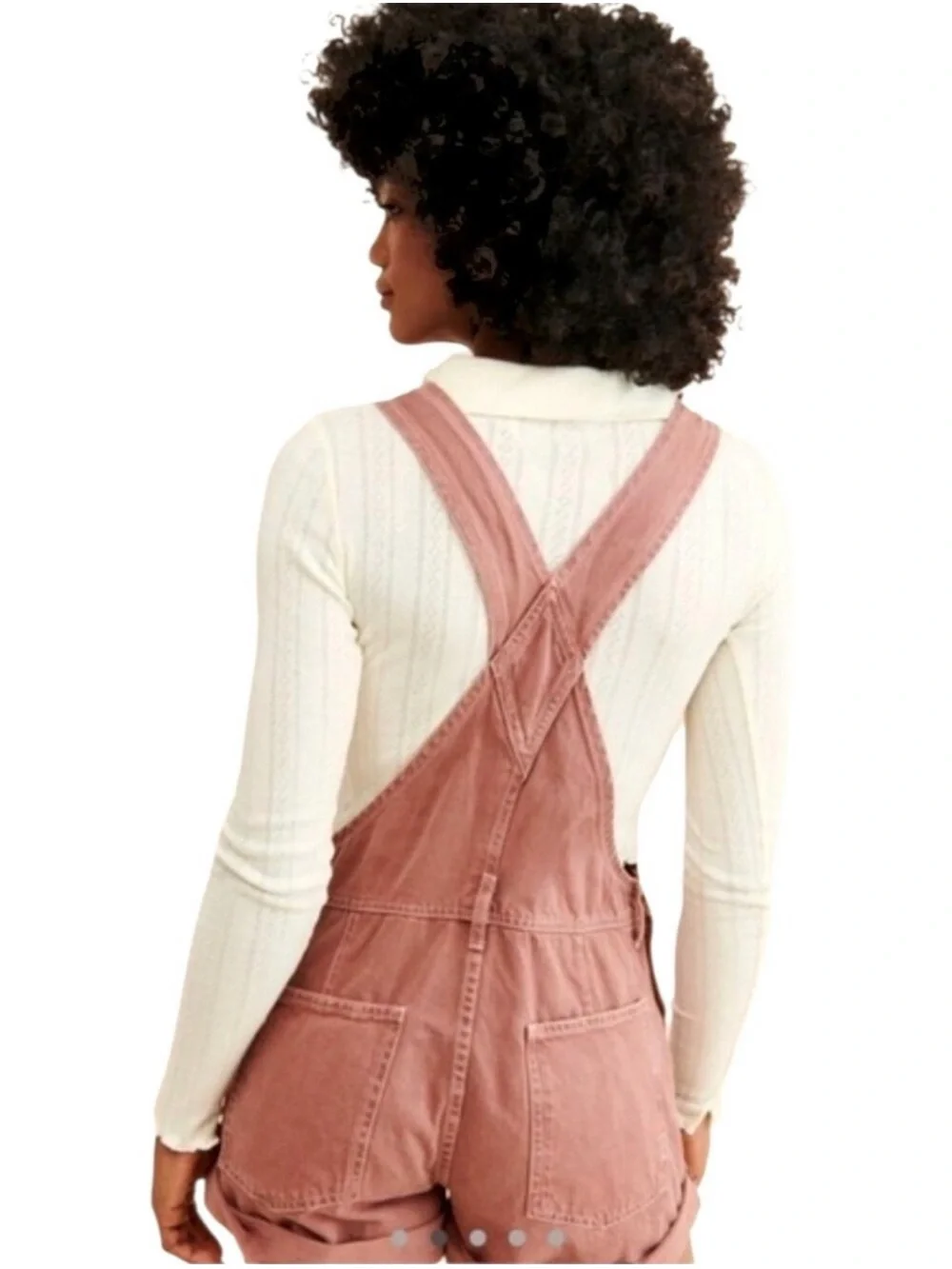 Free People Ziggy Shortalls Rose Denim Jean Romper relaxed slouchy fit Sz XS